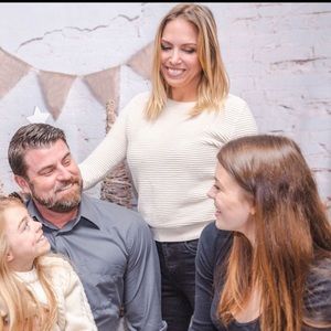 Ribbed cream sweater S